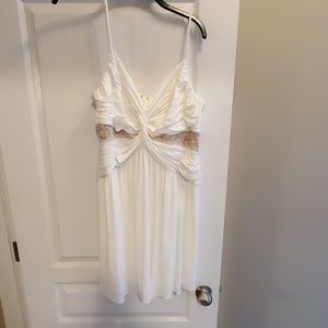 White and nude lace dress